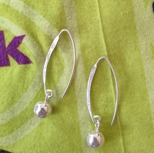 Sterling silver 1.5" earrings w/ silver balls